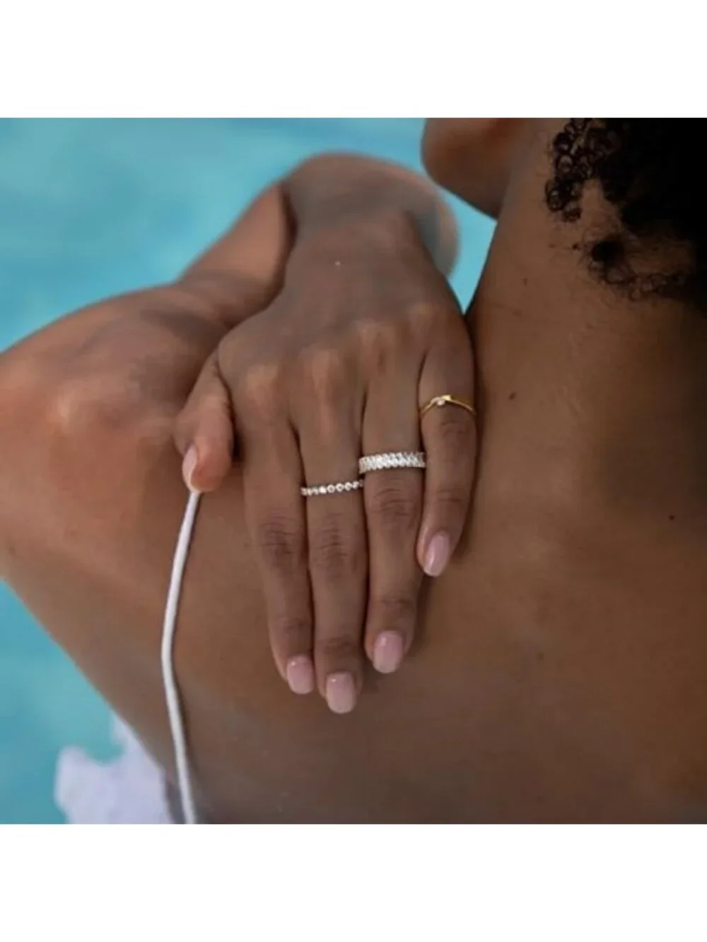 Elegant Gold Plated Wedding Band for Women, 925 Sterling Silver Eternity Ring